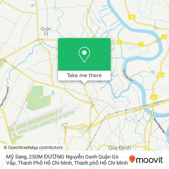 Bản đồ Mỹ Sang, 250M ĐƯỜNG Nguyễn Oanh Quận Gò Vấp, Thành Phố Hồ Chí Minh