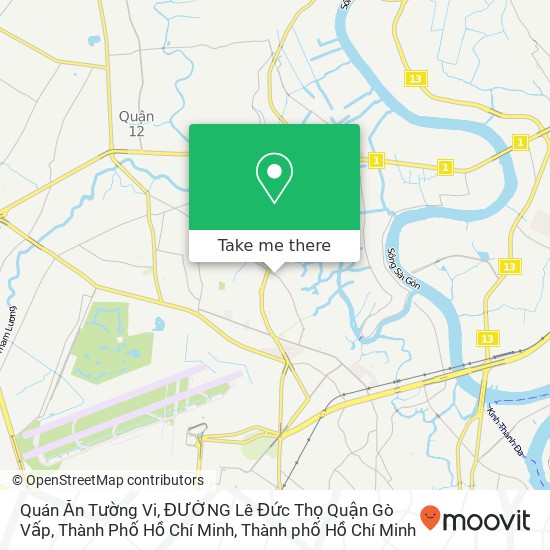 Bản đồ Quán Ăn Tường Vi, ĐƯỜNG Lê Đức Thọ Quận Gò Vấp, Thành Phố Hồ Chí Minh