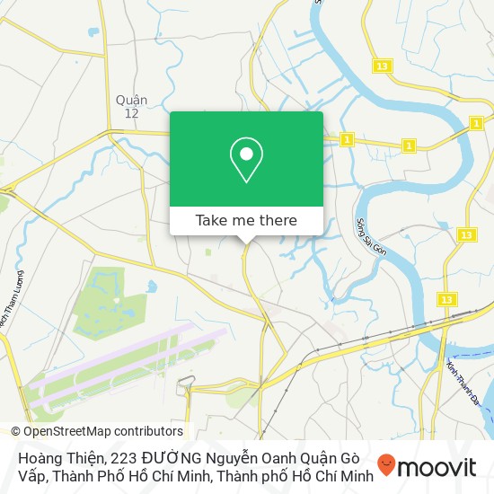 Bản đồ Hoàng Thiện, 223 ĐƯỜNG Nguyễn Oanh Quận Gò Vấp, Thành Phố Hồ Chí Minh
