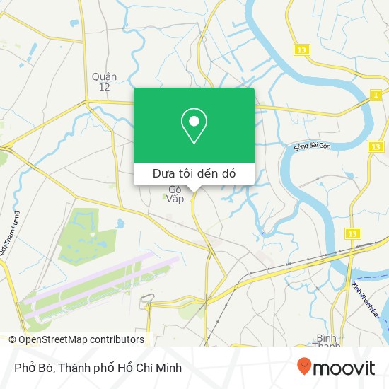 Bản đồ Phở Bò, ĐƯỜNG Nguyễn Oanh Quận Gò Vấp, Thành Phố Hồ Chí Minh