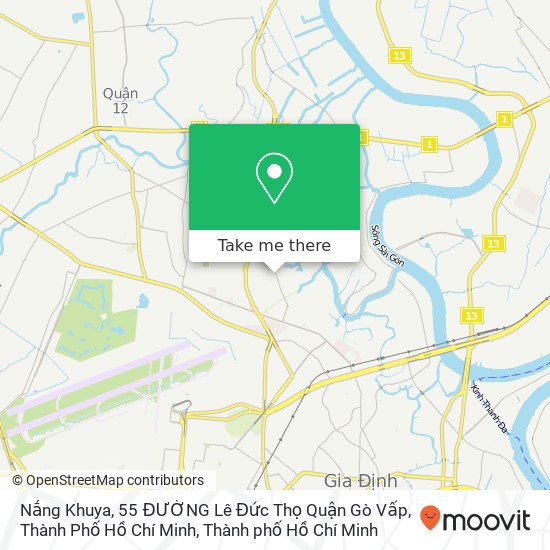 Bản đồ Nắng Khuya, 55 ĐƯỜNG Lê Đức Thọ Quận Gò Vấp, Thành Phố Hồ Chí Minh