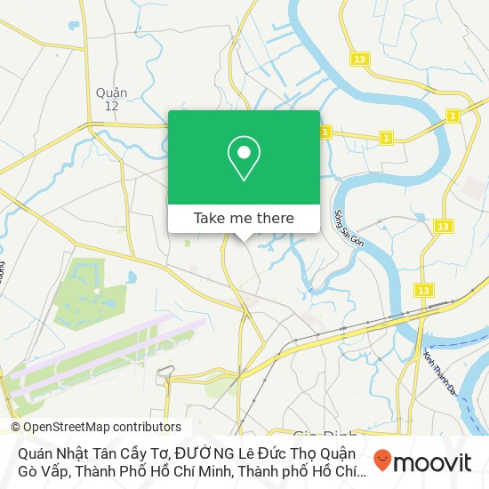 Bản đồ Quán Nhật Tân Cầy Tơ, ĐƯỜNG Lê Đức Thọ Quận Gò Vấp, Thành Phố Hồ Chí Minh
