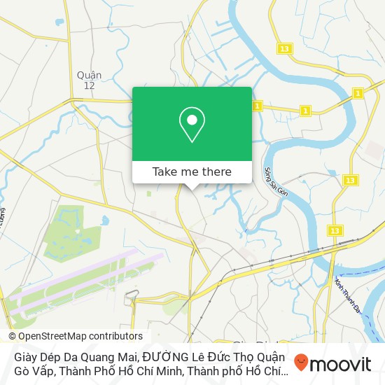 Bản đồ Giày Dép Da Quang Mai, ĐƯỜNG Lê Đức Thọ Quận Gò Vấp, Thành Phố Hồ Chí Minh