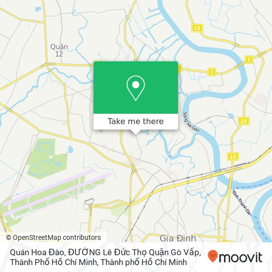 Bản đồ Quán Hoa Đào, ĐƯỜNG Lê Đức Thọ Quận Gò Vấp, Thành Phố Hồ Chí Minh