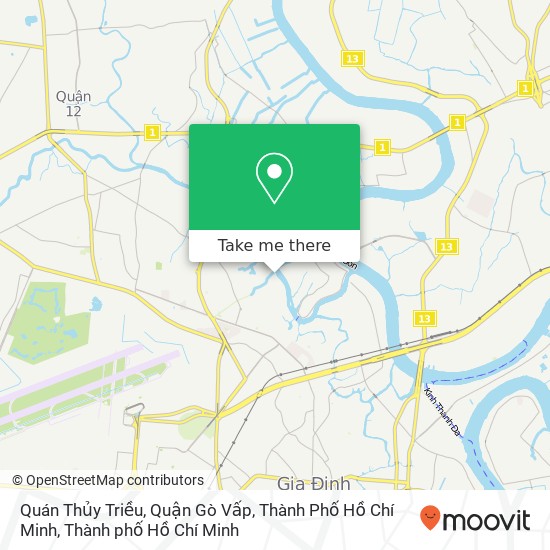 Bản đồ Quán Thủy Triều, Quận Gò Vấp, Thành Phố Hồ Chí Minh