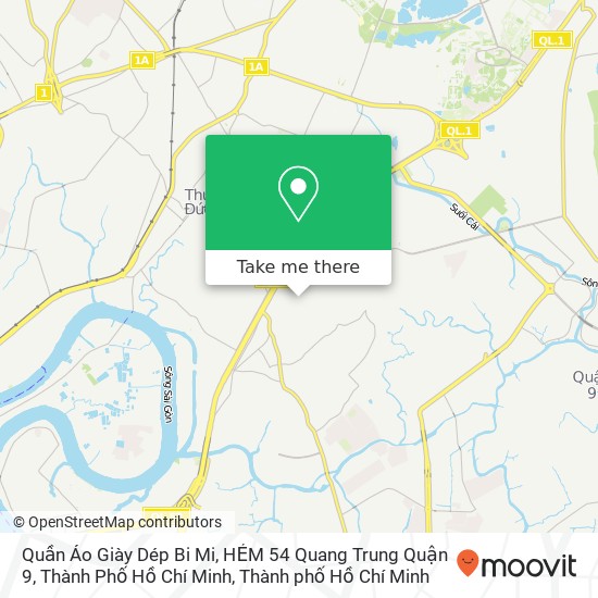 Bản đồ Quần Áo Giày Dép Bi Mi, HẺM 54 Quang Trung Quận 9, Thành Phố Hồ Chí Minh