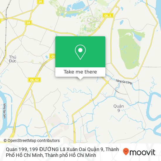 Bản đồ Quán 199, 199 ĐƯỜNG Lã Xuân Oai Quận 9, Thành Phố Hồ Chí Minh