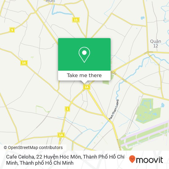 Bản đồ Cafe Celoha, 22 Huyện Hóc Môn, Thành Phố Hồ Chí Minh