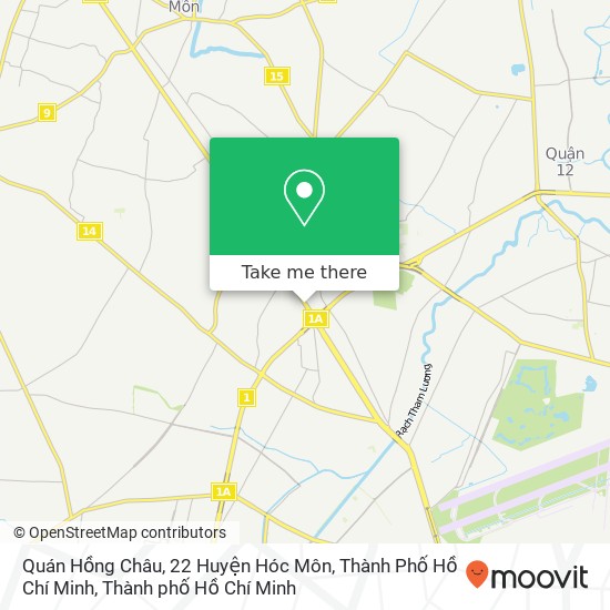 Bản đồ Quán Hồng Châu, 22 Huyện Hóc Môn, Thành Phố Hồ Chí Minh