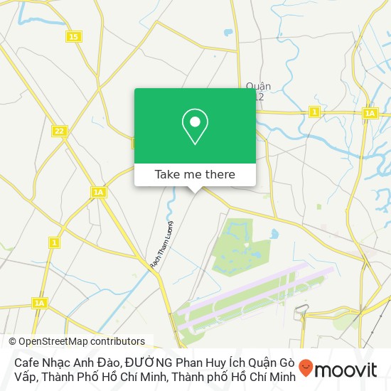 Bản đồ Cafe Nhạc Anh Đào, ĐƯỜNG Phan Huy Ích Quận Gò Vấp, Thành Phố Hồ Chí Minh