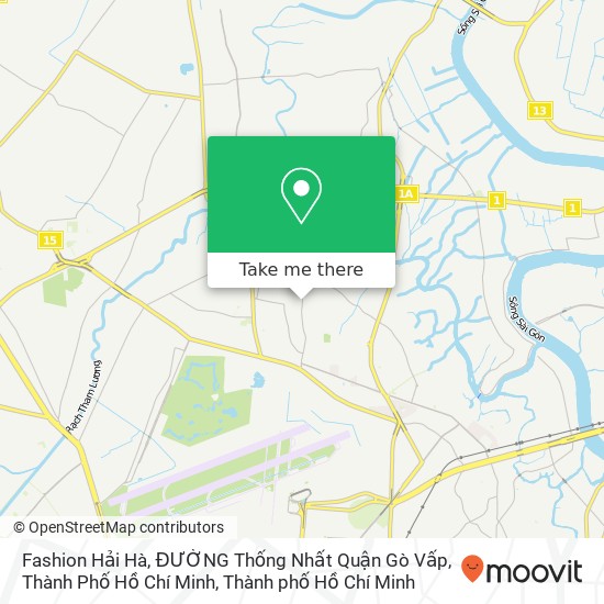Bản đồ Fashion Hải Hà, ĐƯỜNG Thống Nhất Quận Gò Vấp, Thành Phố Hồ Chí Minh