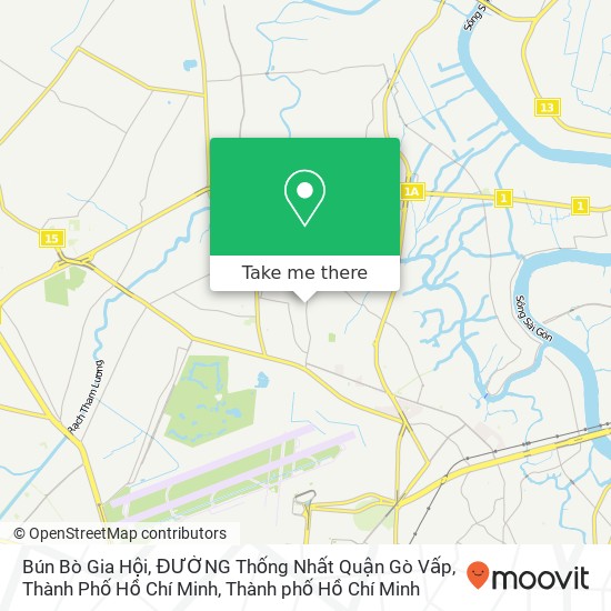 Bản đồ Bún Bò Gia Hội, ĐƯỜNG Thống Nhất Quận Gò Vấp, Thành Phố Hồ Chí Minh