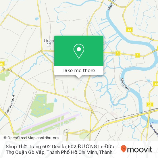 Bản đồ Shop Thời Trang 602 Dealfa, 602 ĐƯỜNG Lê Đức Thọ Quận Gò Vấp, Thành Phố Hồ Chí Minh