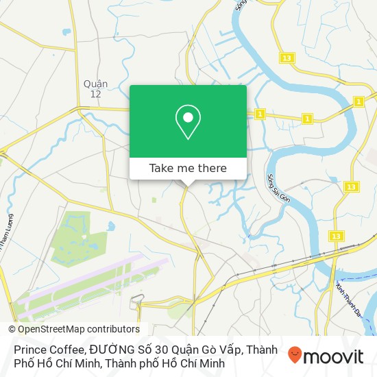 Bản đồ Prince Coffee, ĐƯỜNG Số 30 Quận Gò Vấp, Thành Phố Hồ Chí Minh