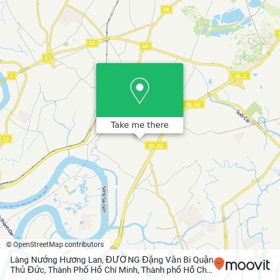 Bản đồ Làng Nướng Hương Lan, ĐƯỜNG Đặng Văn Bi Quận Thủ Đức, Thành Phố Hồ Chí Minh