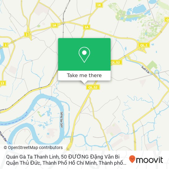 Bản đồ Quán Gà Ta Thanh Linh, 50 ĐƯỜNG Đặng Văn Bi Quận Thủ Đức, Thành Phố Hồ Chí Minh
