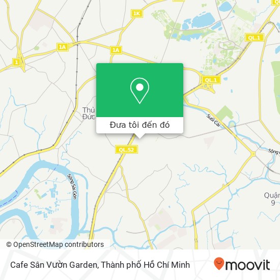 Bản đồ Cafe Sân Vườn Garden, 22 ĐƯỜNG Quang Trung Quận 9, Thành Phố Hồ Chí Minh