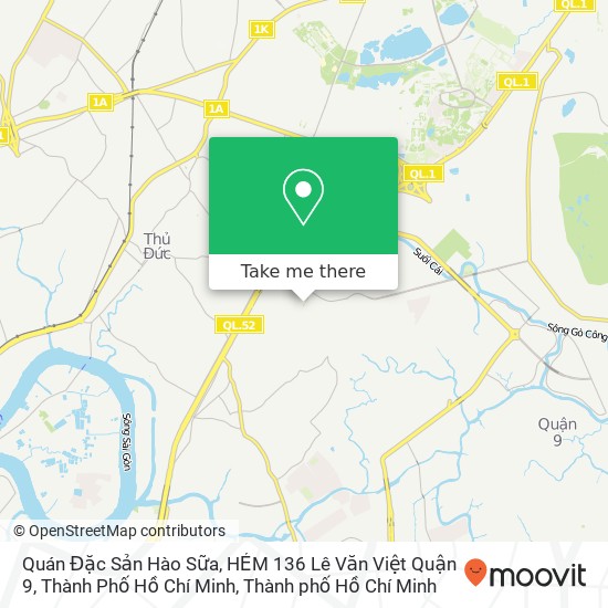 Bản đồ Quán Đặc Sản Hào Sữa, HẺM 136 Lê Văn Việt Quận 9, Thành Phố Hồ Chí Minh