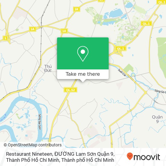 Bản đồ Restaurant Nineteen, ĐƯỜNG Lam Sơn Quận 9, Thành Phố Hồ Chí Minh