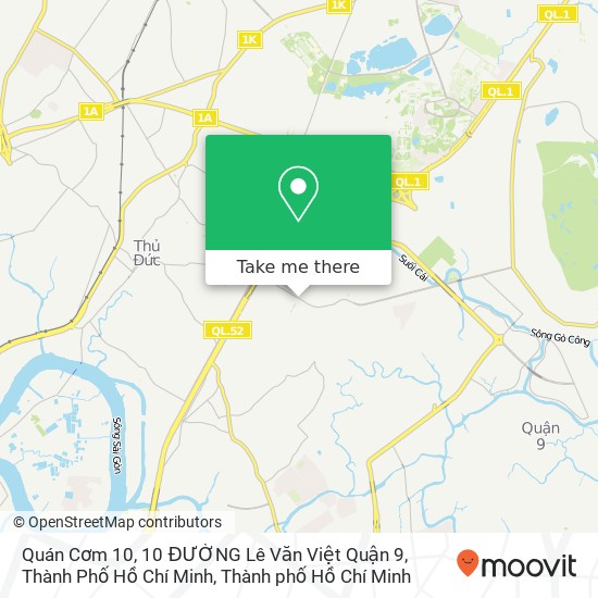 Bản đồ Quán Cơm 10, 10 ĐƯỜNG Lê Văn Việt Quận 9, Thành Phố Hồ Chí Minh