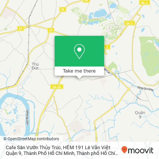 Bản đồ Cafe Sân Vườn Thủy Trúc, HẺM 191 Lê Văn Việt Quận 9, Thành Phố Hồ Chí Minh