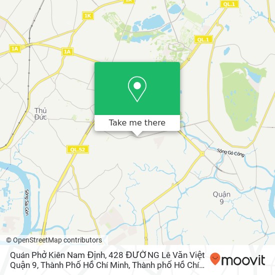 Bản đồ Quán Phở Kiên Nam Định, 428 ĐƯỜNG Lê Văn Việt Quận 9, Thành Phố Hồ Chí Minh