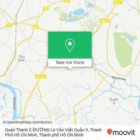 Bản đồ Quán Thành Ý, ĐƯỜNG Lê Văn Việt Quận 9, Thành Phố Hồ Chí Minh