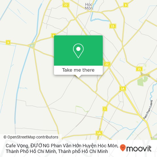 Bản đồ Cafe Vọng, ĐƯỜNG Phan Văn Hớn Huyện Hóc Môn, Thành Phố Hồ Chí Minh