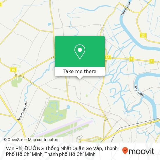 Bản đồ Vân Phi, ĐƯỜNG Thống Nhất Quận Gò Vấp, Thành Phố Hồ Chí Minh
