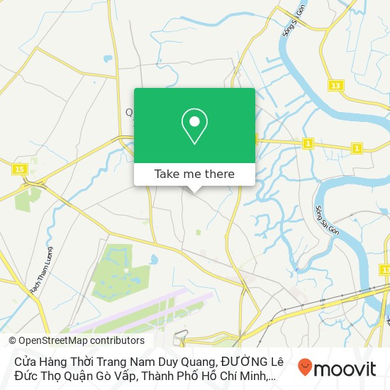 Bản đồ Cửa Hàng Thời Trang Nam Duy Quang, ĐƯỜNG Lê Đức Thọ Quận Gò Vấp, Thành Phố Hồ Chí Minh