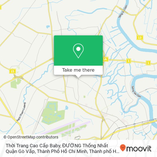 Bản đồ Thời Trang Cao Cấp Baby, ĐƯỜNG Thống Nhất Quận Gò Vấp, Thành Phố Hồ Chí Minh