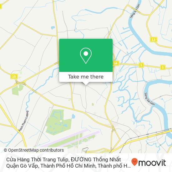 Bản đồ Cửa Hàng Thời Trang Tulip, ĐƯỜNG Thống Nhất Quận Gò Vấp, Thành Phố Hồ Chí Minh