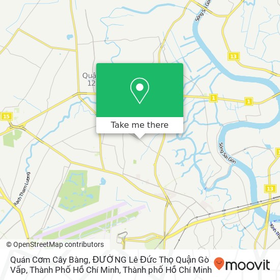 Bản đồ Quán Cơm Cây Bàng, ĐƯỜNG Lê Đức Thọ Quận Gò Vấp, Thành Phố Hồ Chí Minh
