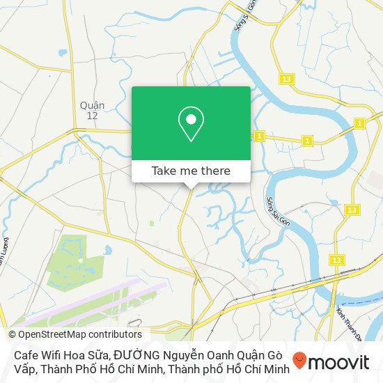 Bản đồ Cafe Wifi Hoa Sữa, ĐƯỜNG Nguyễn Oanh Quận Gò Vấp, Thành Phố Hồ Chí Minh