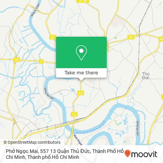 Bản đồ Phở Ngọc Mai, 557 13 Quận Thủ Đức, Thành Phố Hồ Chí Minh