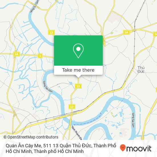 Bản đồ Quán Ăn Cây Me, 511 13 Quận Thủ Đức, Thành Phố Hồ Chí Minh