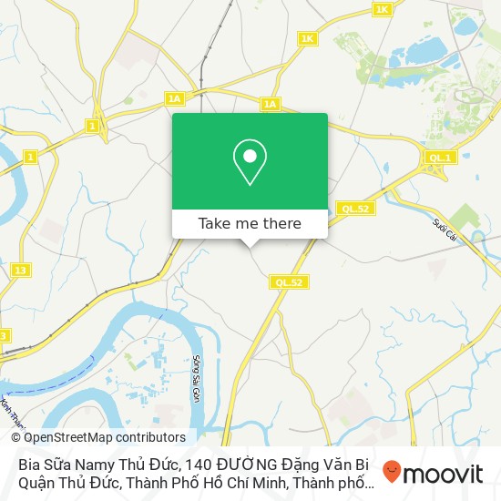 Bản đồ Bia Sữa Namy Thủ Đức, 140 ĐƯỜNG Đặng Văn Bi Quận Thủ Đức, Thành Phố Hồ Chí Minh