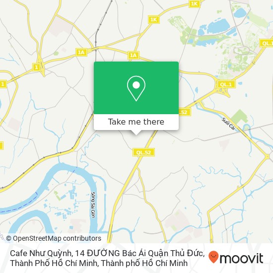 Bản đồ Cafe Như Quỳnh, 14 ĐƯỜNG Bác Ái Quận Thủ Đức, Thành Phố Hồ Chí Minh