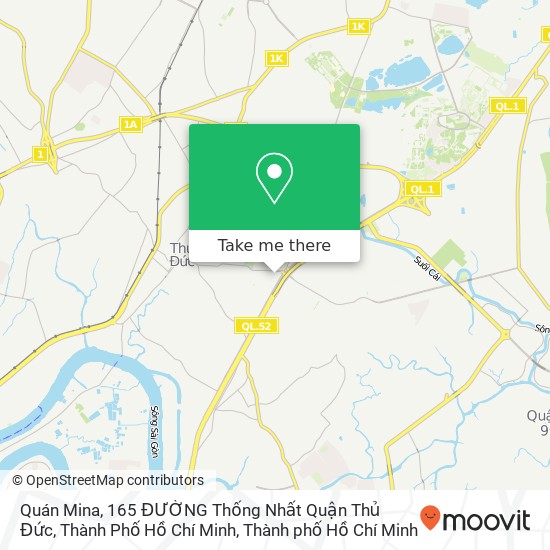Bản đồ Quán Mina, 165 ĐƯỜNG Thống Nhất Quận Thủ Đức, Thành Phố Hồ Chí Minh
