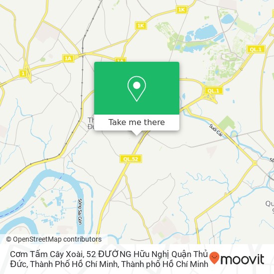 Bản đồ Cơm Tấm Cây Xoài, 52 ĐƯỜNG Hữu Nghị Quận Thủ Đức, Thành Phố Hồ Chí Minh