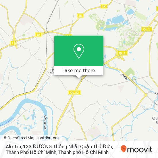 Bản đồ Alo Trà, 133 ĐƯỜNG Thống Nhất Quận Thủ Đức, Thành Phố Hồ Chí Minh