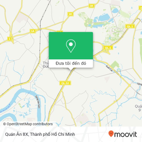Bản đồ Quán Ăn 8X, 45A ĐƯỜNG Nguyễn Văn Bá Quận Thủ Đức, Thành Phố Hồ Chí Minh