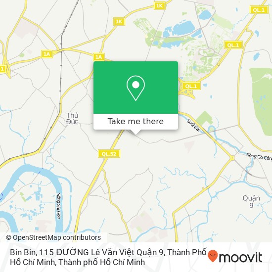 Bản đồ Bin Bin, 115 ĐƯỜNG Lê Văn Việt Quận 9, Thành Phố Hồ Chí Minh