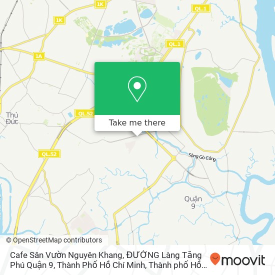 Bản đồ Cafe Sân Vườn Nguyên Khang, ĐƯỜNG Làng Tăng Phú Quận 9, Thành Phố Hồ Chí Minh