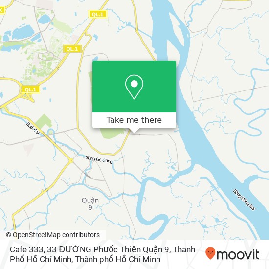 Bản đồ Cafe 333, 33 ĐƯỜNG Phưốc Thiện Quận 9, Thành Phố Hồ Chí Minh