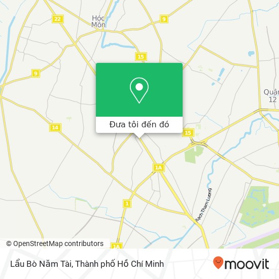 Bản đồ Lẩu Bò Năm Tài, 22 Huyện Hóc Môn, Thành Phố Hồ Chí Minh