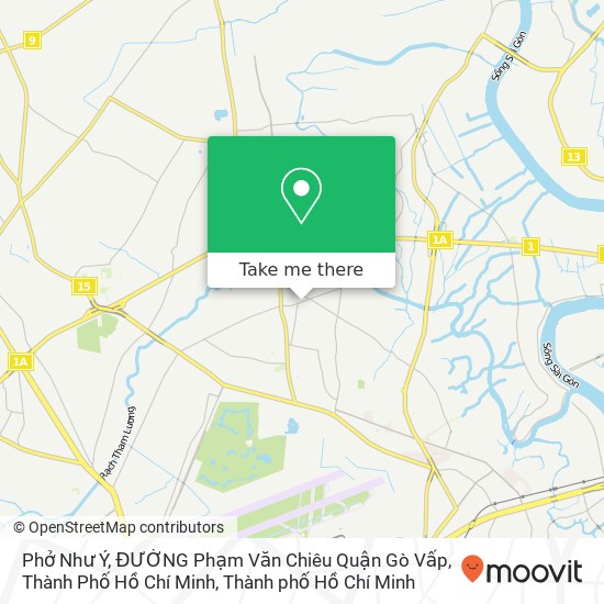 Bản đồ Phở Như Ý, ĐƯỜNG Phạm Văn Chiêu Quận Gò Vấp, Thành Phố Hồ Chí Minh