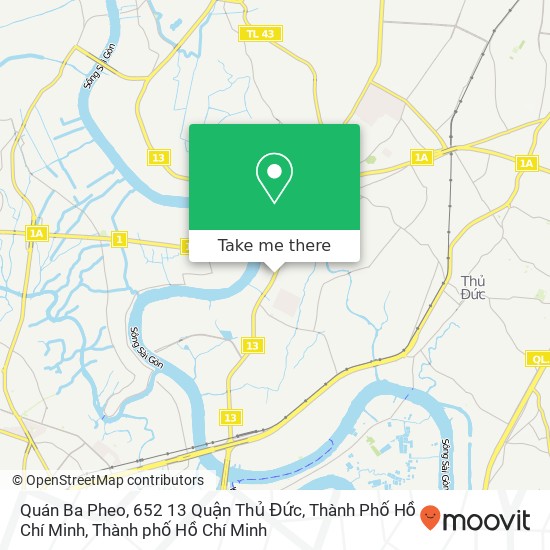 Bản đồ Quán Ba Pheo, 652 13 Quận Thủ Đức, Thành Phố Hồ Chí Minh