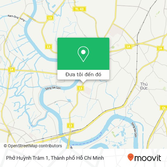 Bản đồ Phở Huỳnh Trâm 1, 13 Quận Thủ Đức, Thành Phố Hồ Chí Minh