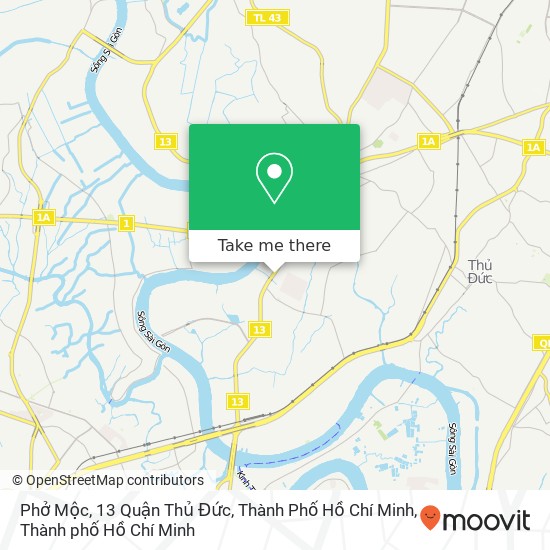 Bản đồ Phở Mộc, 13 Quận Thủ Đức, Thành Phố Hồ Chí Minh